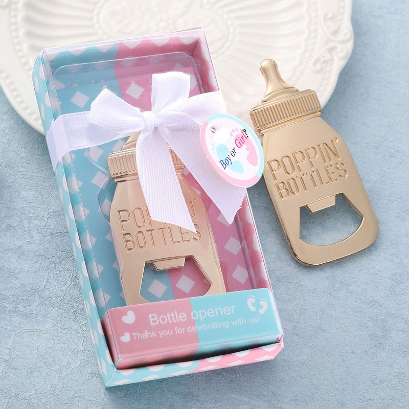 Yuokwer 24pcs Bottle Opener Baby Shower Favor for Guest,Boy or Girl Gender Reveal Party Favors Baby Shower Decorations Gender Reveal Party Souvenir Return Gift & Supplies (Blue and Pink, 24) - Image 4